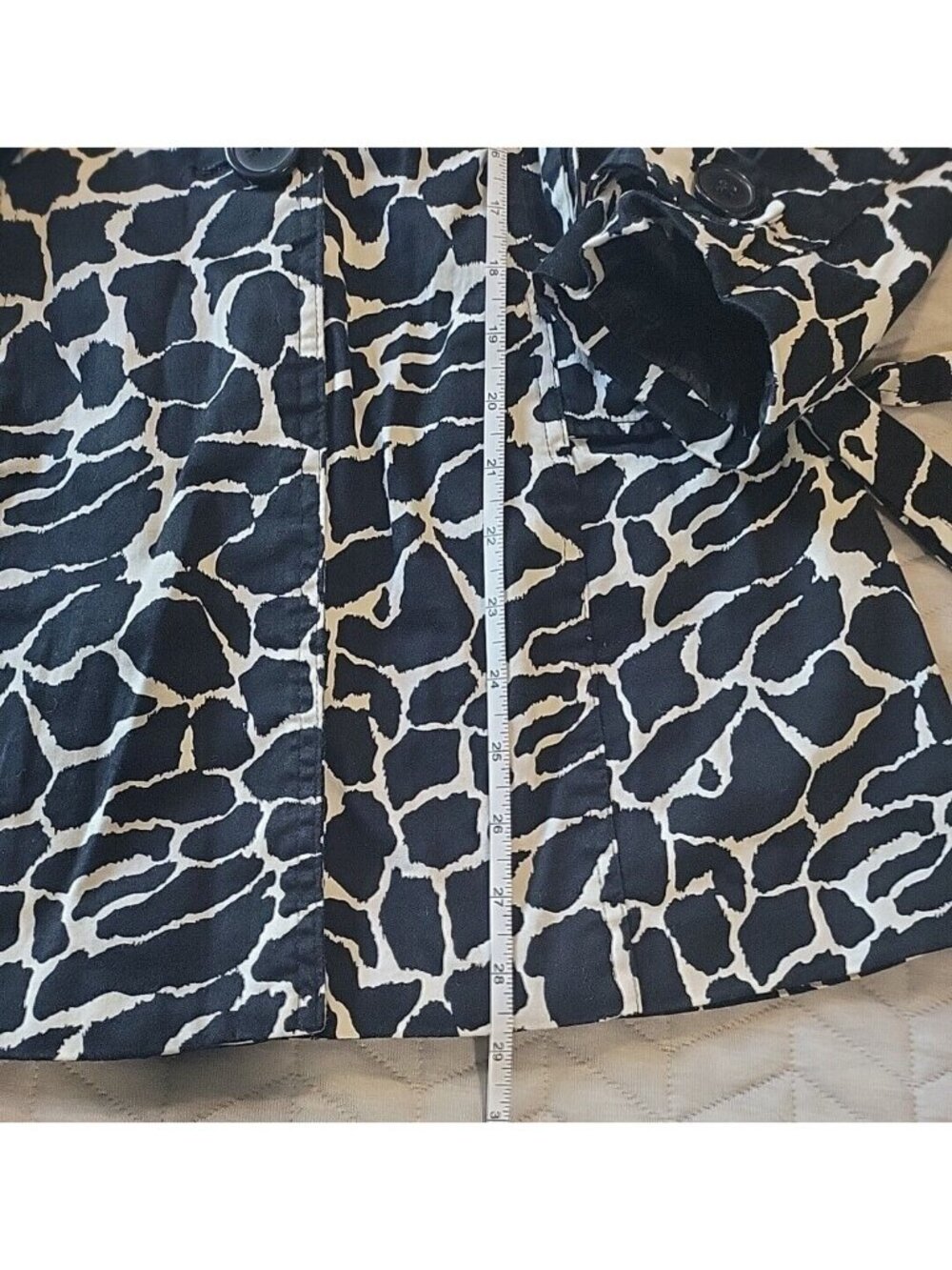 Luii Animal Print Jacket Small Tie Front Safari Chic Peplum Lightweight Coat - Picture 5 of 16